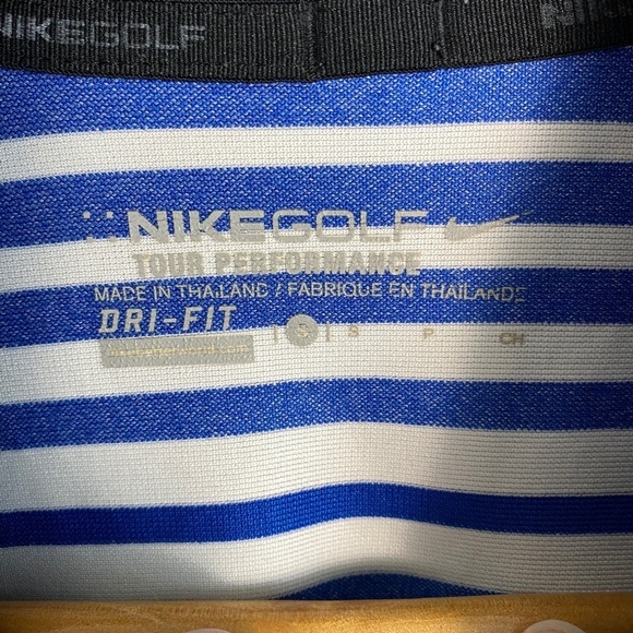 Nike Golf Men's Blue and White‎ Stripe Short Sleeve Activewear Golf Polo Shirt S - Picture 3 of 13